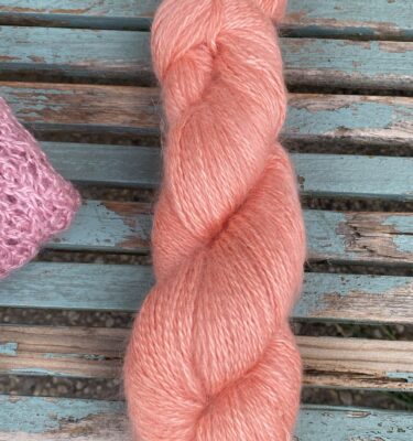 Mohair zijde zalm