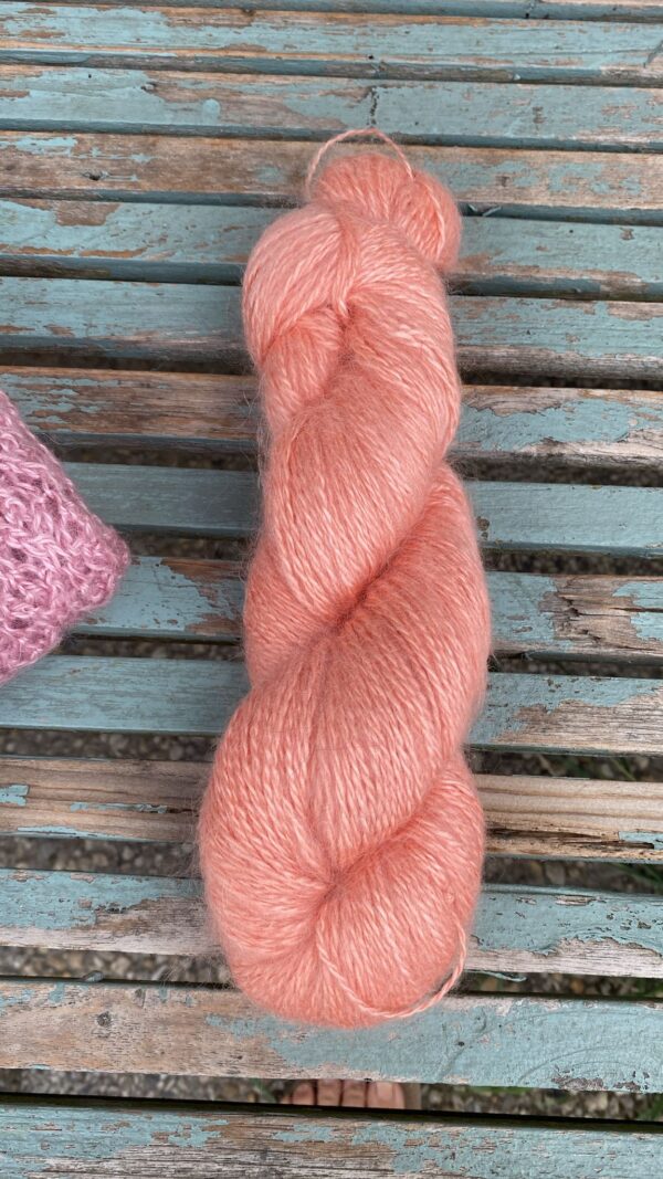 Mohair zijde zalm