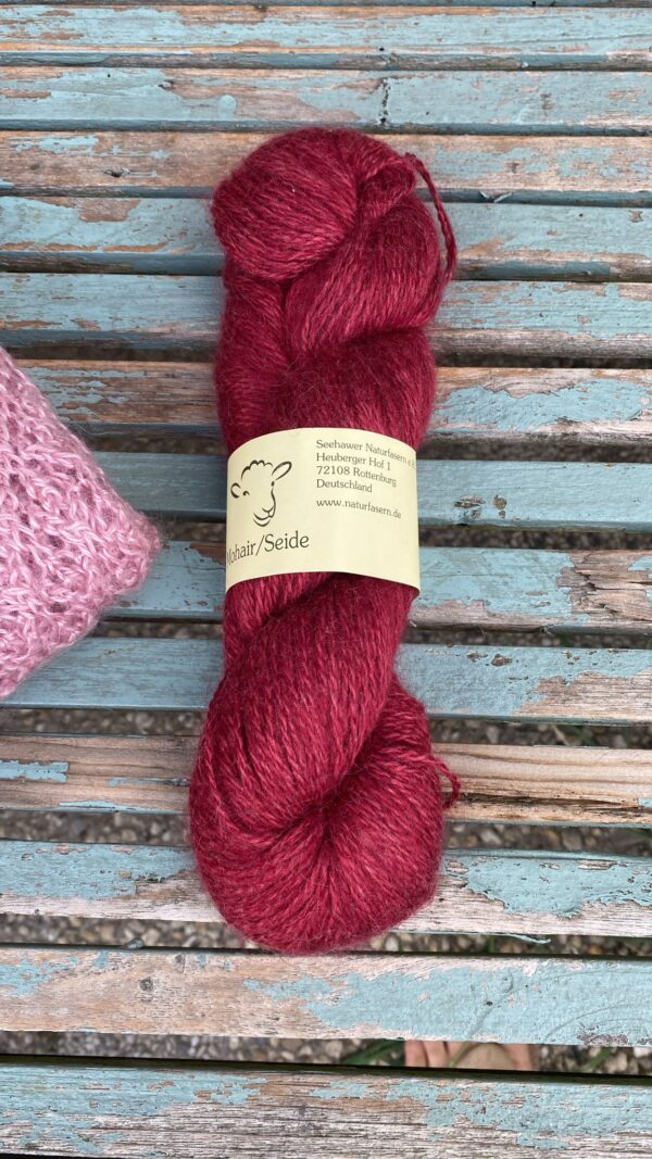 Mohair Zijde wijnrood