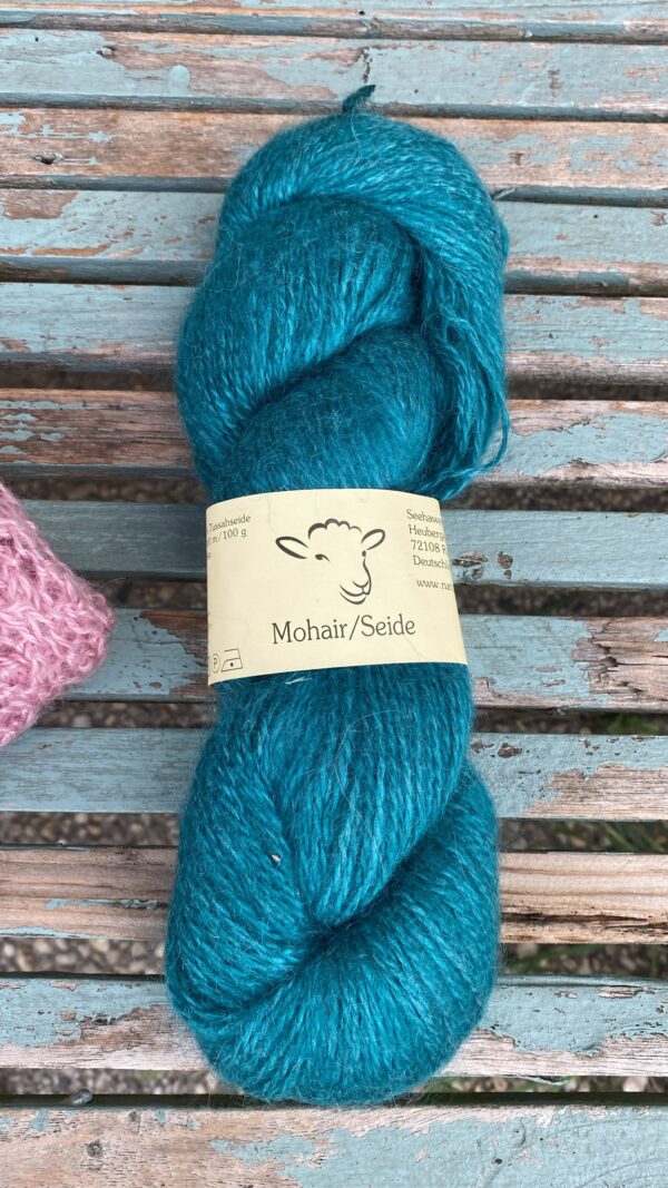 Mohair Zijde pauwgroen